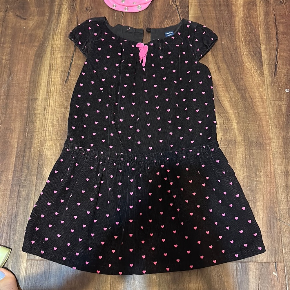 Baby gap brown dress with pink hearts